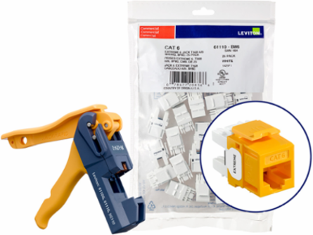 EXTREME Cat 6 QUICKPORT Jack, Yellow, Punchdown, 150-Pack