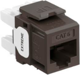 EXTREME Cat 6 QUICKPORT Jack, Brown, Unshielded, Punchdown Termination