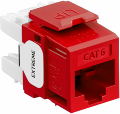 EXTREME Cat 6 QUICKPORT Jack, Crimson, Punchdown Termination