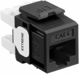 EXTREME Cat 6 QUICKPORT Jack, Black, Unshielded, Rear Termination