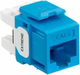 EXTREME Cat 6 QUICKPORT Jack Blue, Punchdown, 180-Degree Configuration
