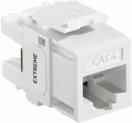 EXTREME Cat 6 QUICKPORT Jack, White, 180-Degree Configuration, Punchdown Termination