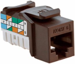 HOME 6™ Snap-In Jack, T568A/B Wiring, Brown, RoHS Compliant