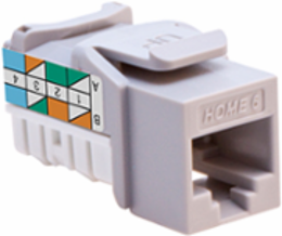 HOME 6™ Snap-In Jack, T568A/B Gray, Cat 6 UTP Connectivity