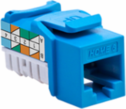 HOME 6 Snap-In Jack, T568A/B Wiring, Blue, for Cat 6 UTP Systems