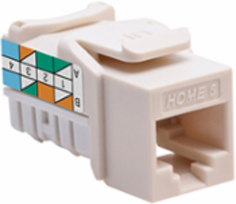 HOME 6 Snap-In Jack, T568A/B, Light Almond - Cat 6 UTP Connectivity