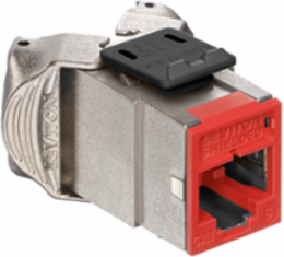 ATLAS-X1 Cat 6 Shielded QUICKPORT Jack, Crimson, Tool-Free Termination