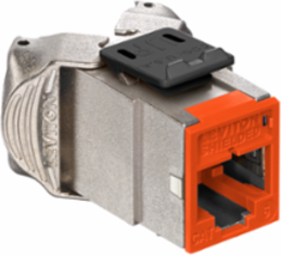 ATLAS-X1 Cat 6 Shielded QUICKPORT Jack, Orange, Tool-Free Termination