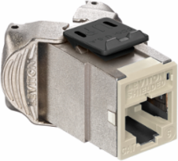 ATLAS-X1 Cat 6 Shielded QUICKPORT Jack, Light Almond, Tool-Free Termination