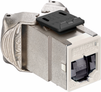ATLAS-X1 Cat 6 Shielded QUICKPORT Jack, Ivory, Tool-Free, Shuttered