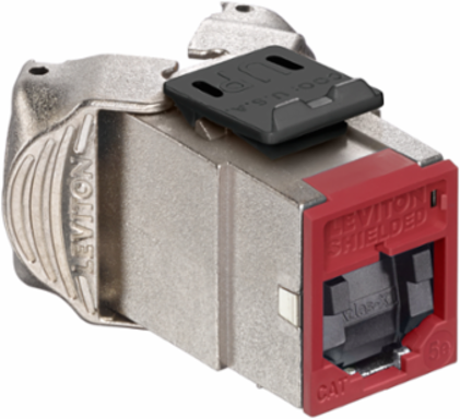 ATLAS-X1 Cat 6 Shielded QUICKPORT Jack, Shuttered, Red, Tool-Free Termination