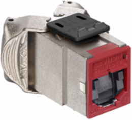 ATLAS-X1 Cat 6 Shielded QUICKPORT Jack, Shuttered, Red, Tool-Free Termination