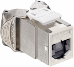 ATLAS-X1 Cat 6 Shielded QUICKPORT Jack Light Almond, Tool-Free, Shuttered