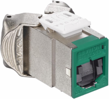 ATLAS-X1™ Cat 6 Shielded QUICKPORT™ Jack, Green, Tool-Free, Shuttered