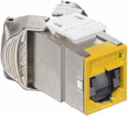 ATLAS-X1 Cat 6 Shielded QUICKPORT Jack, Tool-Free, Yellow, Shuttered