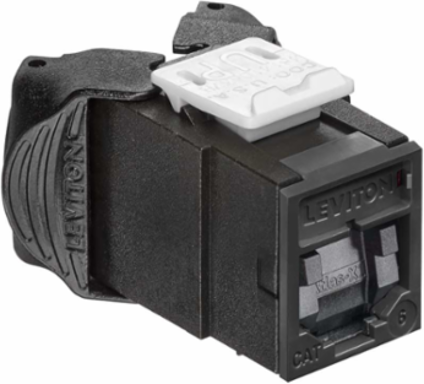 ATLAS-X1 Cat 6 UTP QUICKPORT Jack, Shuttered, Tool-Free Termination, Black