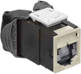 ATLAS-X1 Cat 6 UTP QUICKPORT Jack, Ivory, Tool-Free Termination, Shuttered