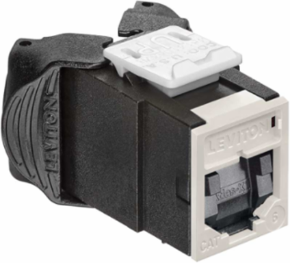 ATLAS-X1 Cat 6 UTP QUICKPORT Jack, Tool-Free, Shuttered, Light Almond