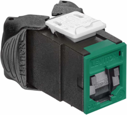 ATLAS-X1 Cat 6 UTP QUICKPORT Jack, Shuttered, Green, Tool-Free Termination