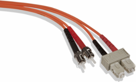 Economy Patch Cord, 62.5/125 um Multimode OM1, OFNR Duplex, SC-ST, 10 meters
