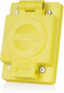 Wetguard Watertight Flip Lid Locking Receptacle, 15 Amp, 250 Volt, NEMA L6-15R, Yellow