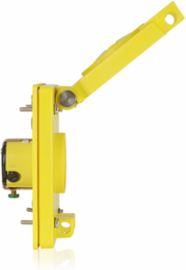 Wetguard Watertight Flip Lid Locking Receptacle, 15 Amp, 250 Volt, NEMA L6-15R, Yellow