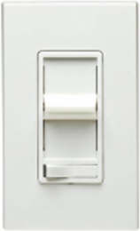 White SureSlide 3-Way Electro-Mechanical Dimmer, 600VA 450W, 120 Volt AC 60Hz