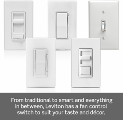 SureSlide Ceiling Fan Control Switch, 1.5 Amp, Quiet, 3-Speed, Light Almond