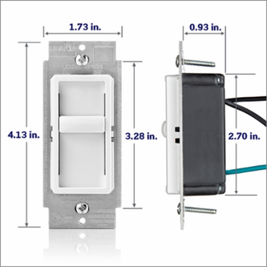 SureSlide Dimmer Switch – 150W LED & 600W Incandescent, Single Pole, White
