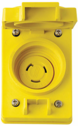 Wetguard Watertight Locking Receptacle, 20 Amp, 125 Volt, NEMA L5-20R, Yellow
