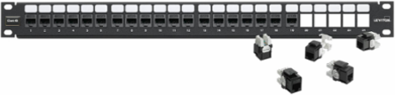 Cat 6 Flat QUICKPORT Patch Panel, 24-Port, 1RU, Black