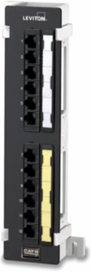 Cat 6 Flat 12-Port Patch Block, Black, 110-Style Termination