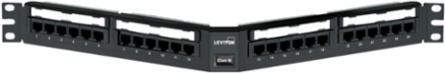 Cat 6 Angled 110-Style Patch Panel, 24 Port, 1 RU, Black