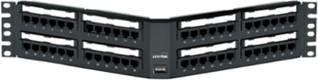 Cat 6 Angled Patch Panel 48-Port 2RU Black