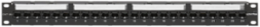 Cat 6A Flat Patch Panel, 24-Port, 1RU, Black, 110-Style Termination