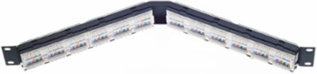 Cat 6A Angled 110-Style Patch Panel 24-Port 1RU Black