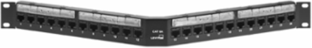 Cat 6A Angled 110-Style Patch Panel 24-Port 1RU Black