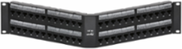 Cat 6A Angled Patch Panel, 48-Port, 2RU, Black, 110-Style Termination