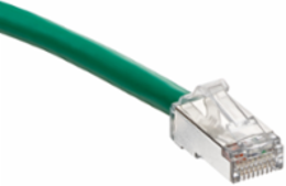 Cat 6A Patch Cord 15 Ft, Green, Grit 26 AWG Stranded Conductors