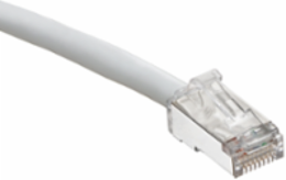 Cat 6A Patch Cord 15 ft, Gray, Snagless Design, 26 AWG Stranded Conductors