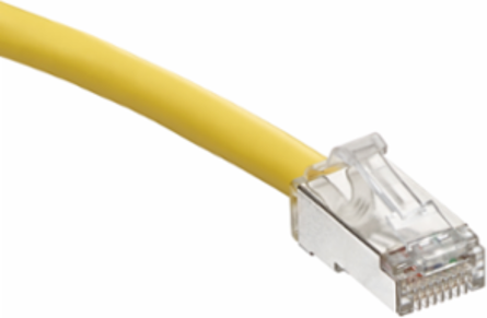 Cat 6A Patch Cord 15 ft Yellow, 10 Gigabit Ethernet, 26 AWG
