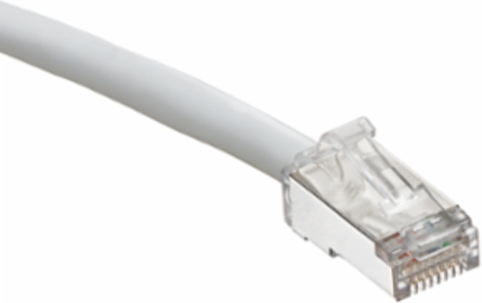 Cat 6A Patch Cord 20 Ft Gray, Supports 10 Gigabit Ethernet, 26 AWG Flexible Conductors