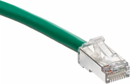 Cat 6A Patch Cord 5 ft Green, 26 AWG, EMI/RFI Protection, Supports PoE