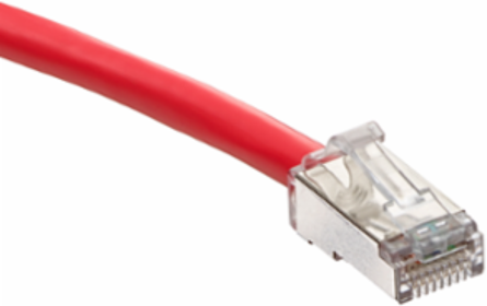 Cat 6A Patch Cord 7 ft Red, Supports 10 Gigabit Ethernet, 26 AWG