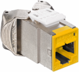 ATLAS-X1 Cat 6A Shielded QUICKPORT Jack, Yellow, Tool-Free Termination