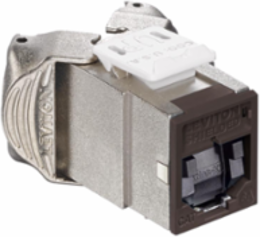 ATLAS-X1 Cat 6A Shielded QUICKPORT Jack, Brown, Tool-Free Termination, Shuttered