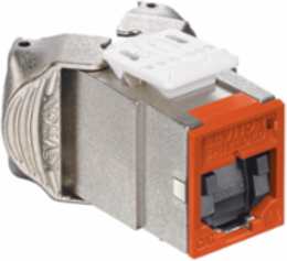 ATLAS-X1 Cat 6A Shielded QUICKPORT Jack, Orange, Tool-Free Termination