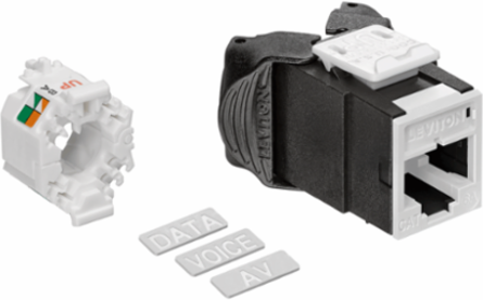 ATLAS-X1 Cat 6A UTP QUICKPORT Jack, White, Tool-Free Termination, 10GBASE-T Support