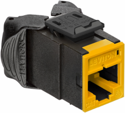 ATLAS-X1 Cat 6A UTP QUICKPORT Jack Yellow, Tool-Free Termination, Short Design