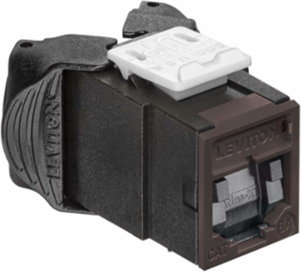 ATLAS-X1 Cat 6A UTP QUICKPORT Jack, Brown, Unshielded, Tool-Free Termination